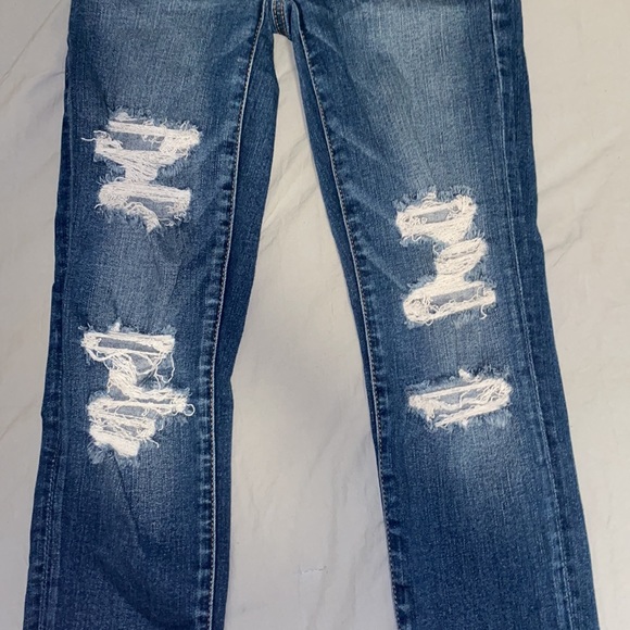 american eagle ripped jeggings sized 00 high rise next level stretch - Picture 2 of 9